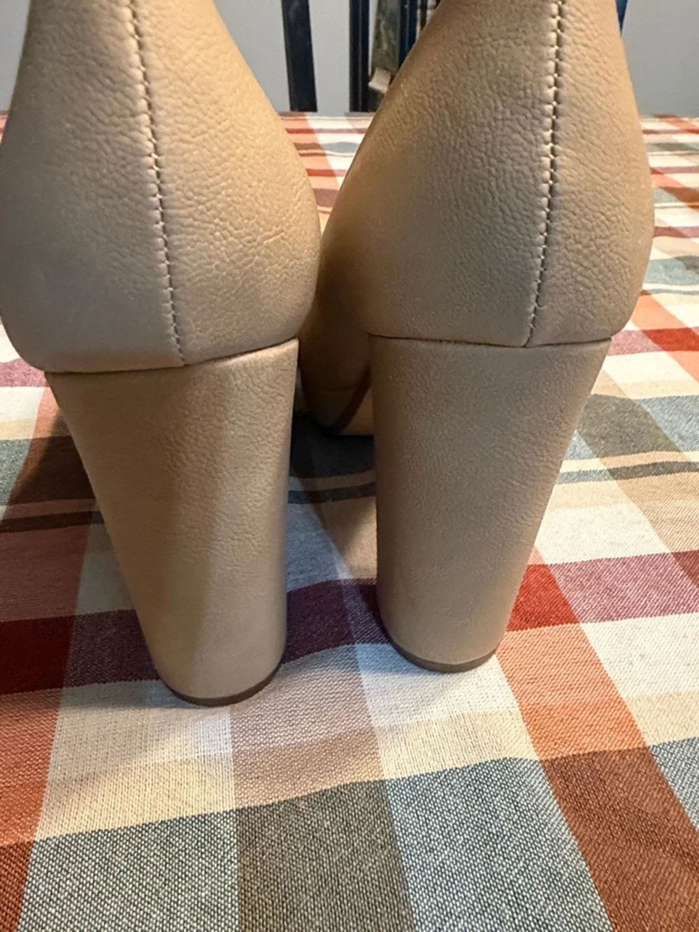 Women's Platform Block Heel Pumps in Taupe